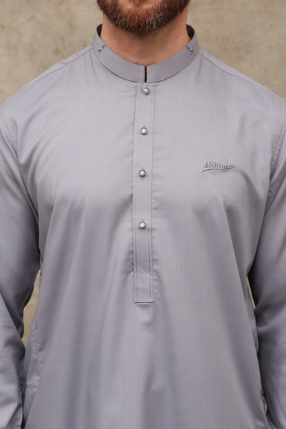 LIGHT GREY MEN'S WASH & WEAR SHALWAR KAMEEZ