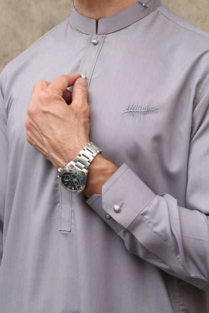 LIGHT GREY MEN'S WASH & WEAR SHALWAR KAMEEZ