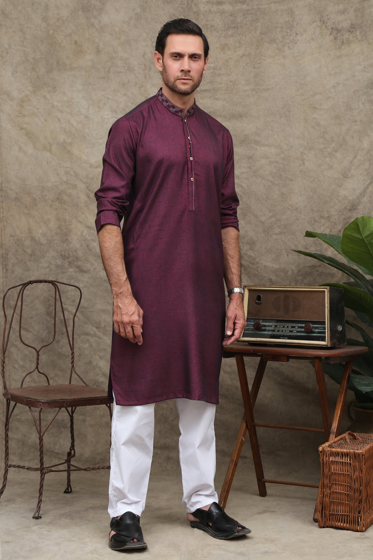 PURPLE COTTON MEN'S KURTA | - maqsood.pk